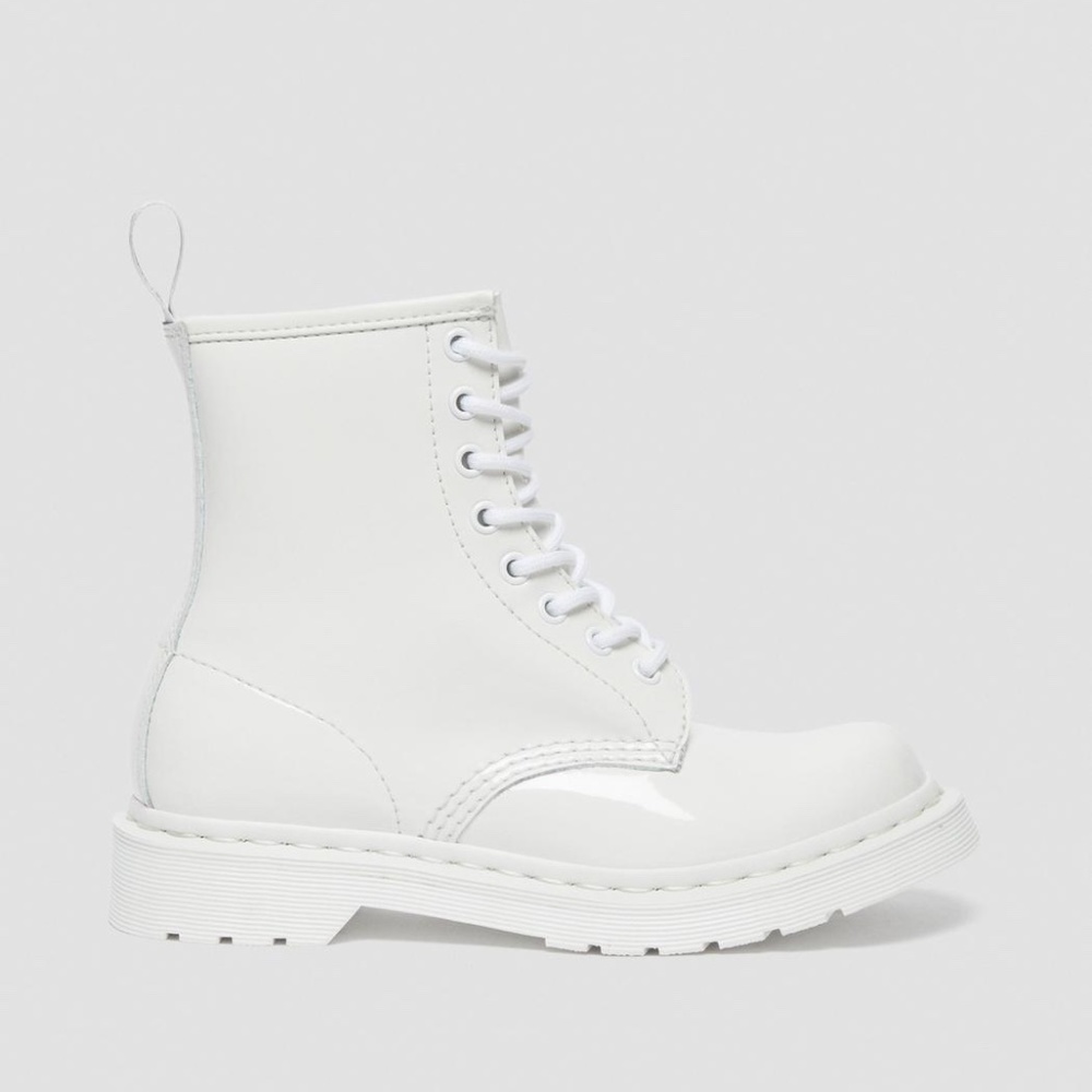 Dr. Martens Women's 1460 8-Eye Mono White Patent Lamper 8-Eye - Picture 9 of 9